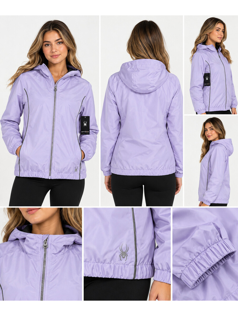 Spyder Women’s Hooded Windbreaker Jacket Small Orchid Petal Purple NWT $99